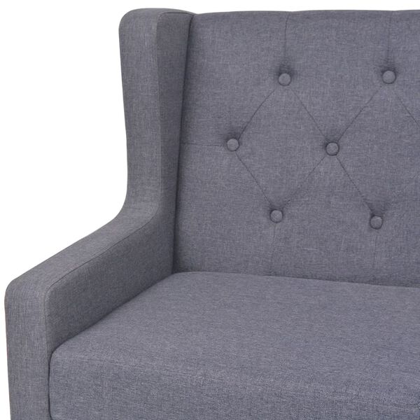 vidaXL 2-osobowa sofa tapicerowana tkaniną, szara