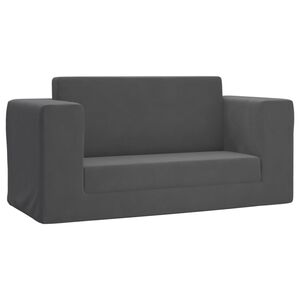 vidaXL 2-os. sofa dla dzieci, rozkładana, antracytowa, miękki plusz