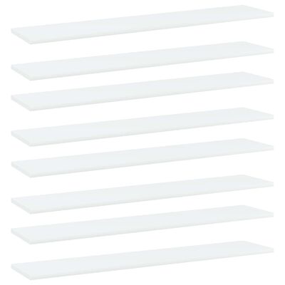 vidaXL Półki na książki, 8 szt., białe, 100x20x1,5 cm, płyta wiórowa