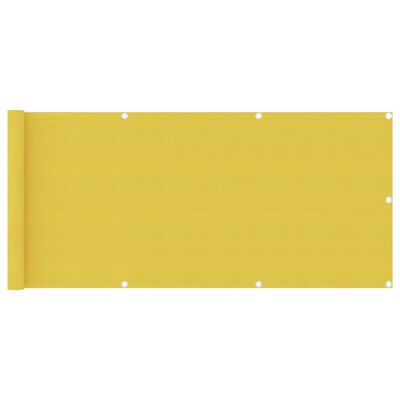 vidaXL Parawan balkonowy, żółty, 75x400 cm, HDPE