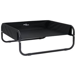 vidaXL Legowisko dla psa Czarny 75 x 75 x 30 cm Stal