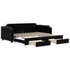vidaXL Sofa rozsuwana z szufladami, czarna, 80x200 cm, tkanina