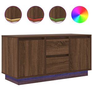 vidaXL Szafka RTV z oświetleniem LED Brązowy Dąb 100x41x50 cm