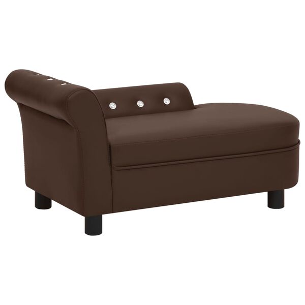 vidaXL Sofa dla psa, brązowa, 83x45x42 cm, sztuczna sk&oacute;ra