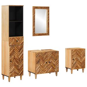 vidaXL Zestaw Szafek Łazienkowych z szufladą 4 pcs Drewno z mango