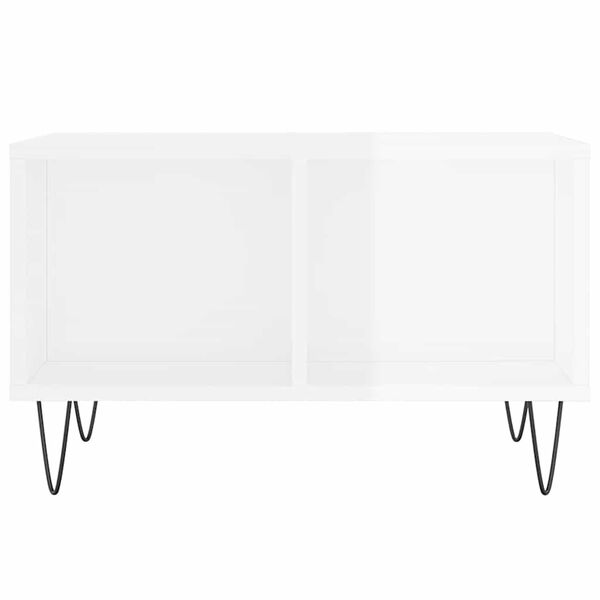 vidaXL Stolik kawowy, biały o wysokim połysku, 60x50x36,5 cm