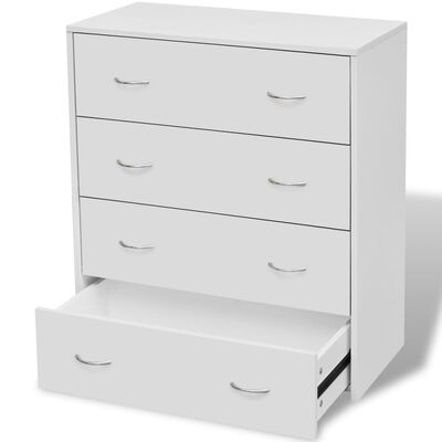 vidaXL Komoda z 4 szufladami, 60 x 30,5 x 71 cm, biała
