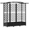 vidaXL Podniesione ł&oacute;żko z kratką i dachem Czarny 163 x 40 x 123 cm PP