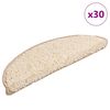vidaXL Maty na schody 30 szt. 56x17x3 cm Kremowe p&oacute;łokrągłe