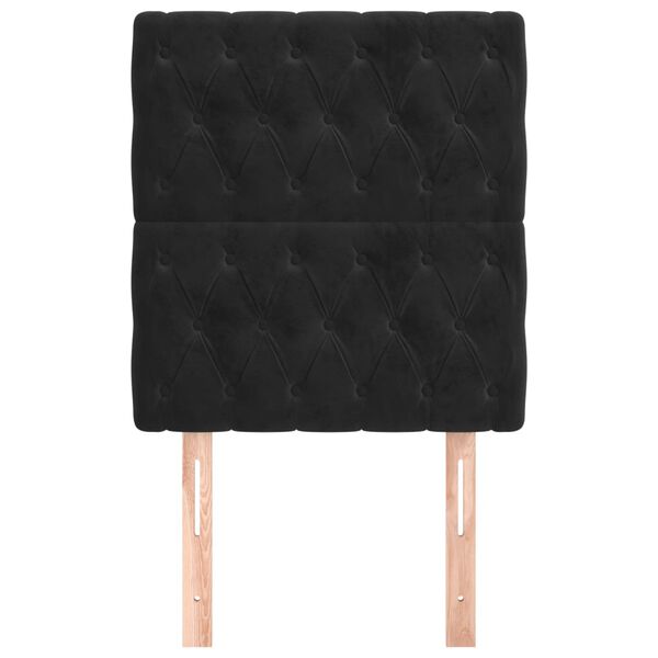 vidaXL Zagł&oacute;wek czarny 80x7x118/128 cm aksamit