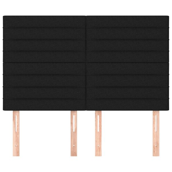 vidaXL Zagł&oacute;wek czarny 144x5x118/128 cm materiał