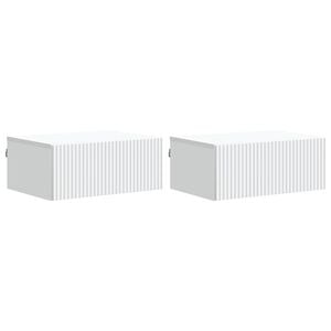 vidaXL Wisząca Szafka Nocna z szufladą 2 pcs Biały 49 x 34,5 x 20 cm