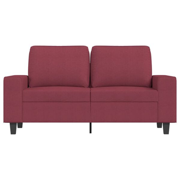 vidaXL Sofa 2-osobowa, winna czerwień, 120 cm, tapicerowana tkaniną