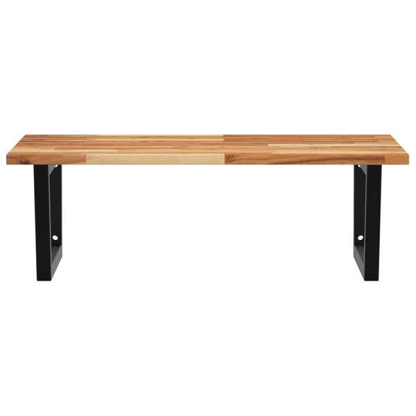 vidaXL P&oacute;łka ścienna pod umywalkę, stal i lite drewno akacjowe