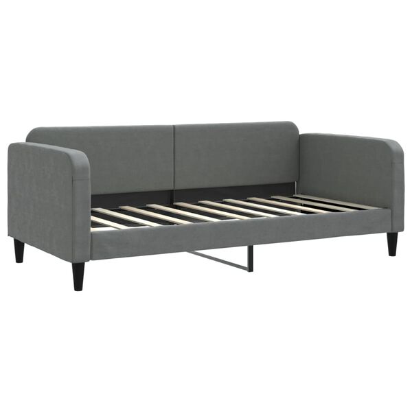 vidaXL Sofa rozsuwana z szufladami, ciemnoszara, 90x190 cm, tkanina