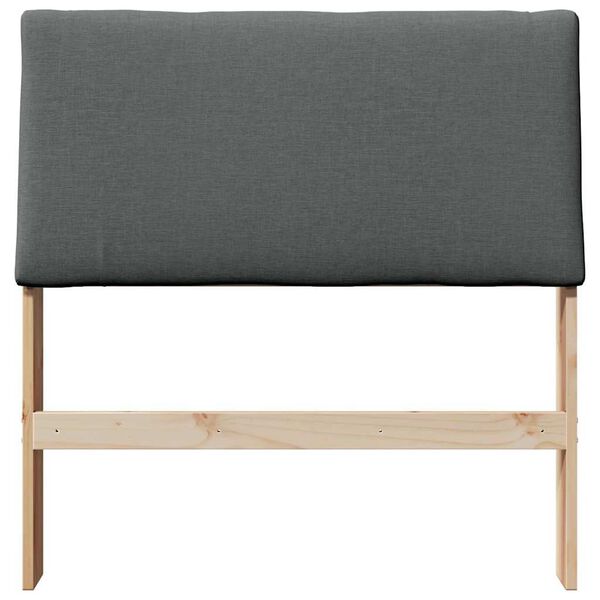 vidaXL Tapicerowane wezgłowie Ciemnoszary 90 cm Lite drewno sosnowe