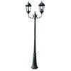vidaXL Stojąca lampa ogrodowa 2-ramienna, 230 cm, ciemnozielona/czarna
