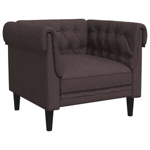 vidaXL Fotel Chesterfield, ciemnobrązowy, obity tkaniną
