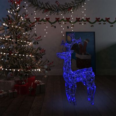 vidaXL Świąteczna ozdoba renifer, 90 diod LED, 60x16x100 cm, akryl