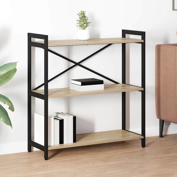 vidaXL P&oacute;łka na książki Dąb Sonoma 80 x 30 x 85 cm