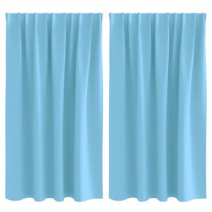 vidaXL Firany blackout z k&oacute;łkami 2 pcs Jasnoniebieski 140 x 140 cm