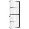 vidaXL Drzwi wewnętrzne, czarne, 83x201,5 cm, szkło i aluminium
