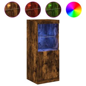 vidaXL Szafka z oświetleniem LED, przydymiony dąb, 41x37x100 cm