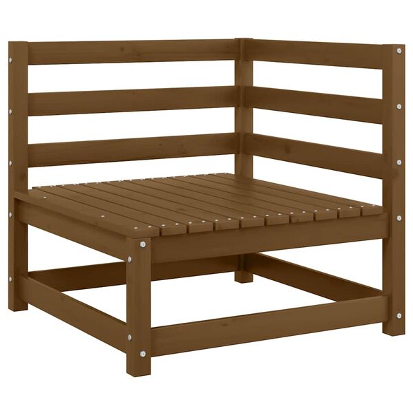 vidaXL Ogrodowe siedzisko narożne z kremowymi poduszkami, lita sosna