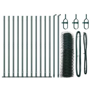 vidaXL Słupek ogrodzeniowy. Zielony 25 x 0,6 m (siatka 36 mm)