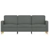 vidaXL Sofa 3-osobowa, ciemnoszara, 180 cm, tapicerowana tkaniną
