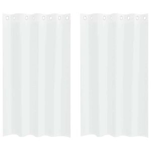 vidaXL Firany Voile z zasłonami 2 pcs Biały 175 x 140 cm Poliester