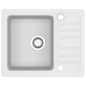 vidaXL Granitowy zlewozmywak jednokomorowy, biały