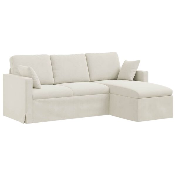 vidaXL Sofa Kremowy 198 x 134 x 80 cm Aksamit