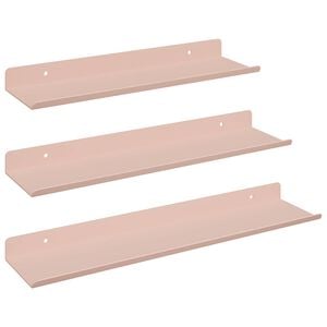 vidaXL P&oacute;łka wisząca 3 szt. R&oacute;żowy 40 x 9 x 2,5 cm Stal