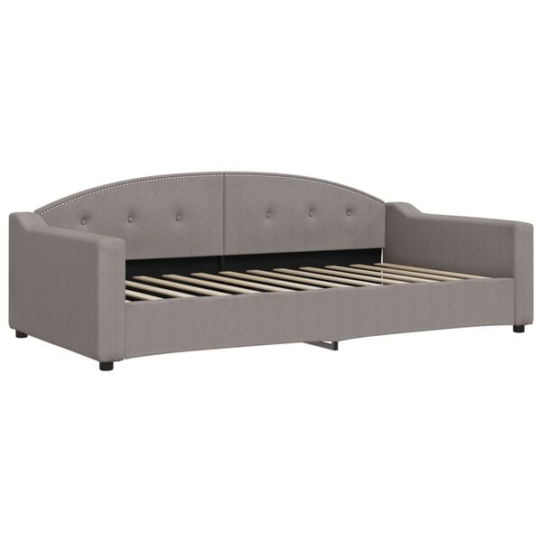 vidaXL Sofa rozsuwana z szufladami, taupe, 100x200 cm, tkanina