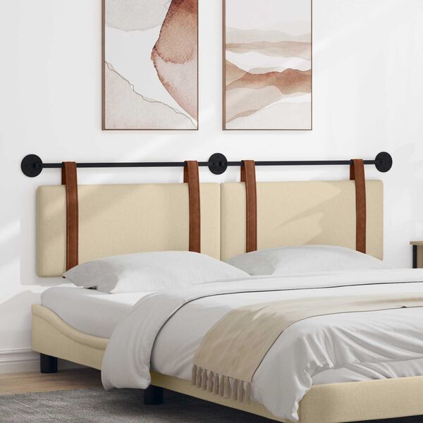 vidaXL Wisząca Głowa Gładki Kremowy 170 x 55 x 5 cm Antyczny PU