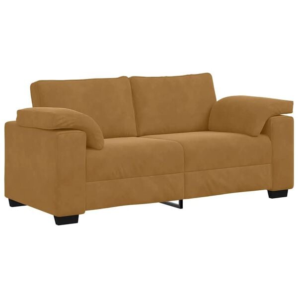 vidaXL Sofa dwuosobowa, brązowa, 180x77x82 cm, aksamit