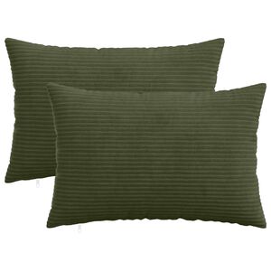 vidaXL Poszewka na poduszkę 2 pcs HEERLEN zielony 30 x 50 cm sztruks