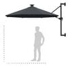 vidaXL Parasol ogrodowy z LED, ścienny, 300 cm, antracytowy