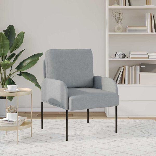 vidaXL Kanapy z poduszką 55cm Jasnoszary sklejka