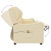 vidaXL Rozkładany fotel masujący z uchwytem, 4-os., kremowy, tkanina
