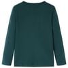 Koszulka dziecięca z długimi rękawami, ciemna zieleń, 116