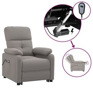vidaXL Elektryczny fotel masujący, taupe, tkanina