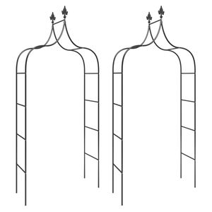 vidaXL Pergole ogrodowe, 2 szt., czarne, 120x38x260 cm, stalowe