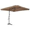 vidaXL Parasol ogrodowy na słupku stalowym, 250 x 250 cm, kolor taupe
