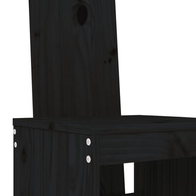 vidaXL Stołki barowe, 2 szt., czarne, 40x42x120 cm, drewno sosnowe