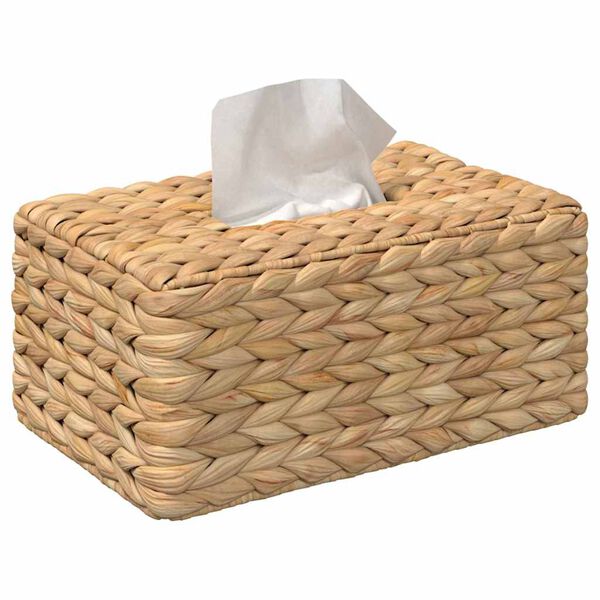 vidaXL Pokrywki na Pudełka na Chusteczki 2 pcs Hiacynt wodny Naturalny