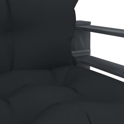 vidaXL Ogrodowe siedzisko z palet, z antracytowymi poduszkami, drewno