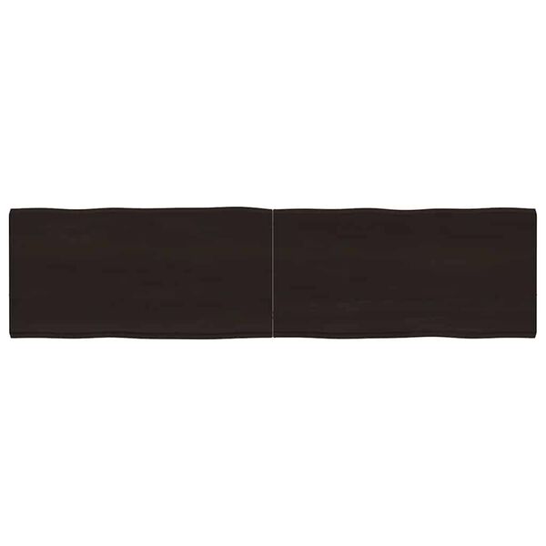 vidaXL Blat, ciemnobrązowy 160x40x(2-4)cm drewno z naturalną krawędzią