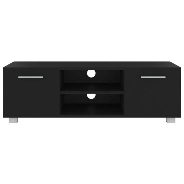 vidaXL Szafka pod TV, czarna, 110x40x35 cm, materiał drewnopochodny